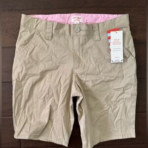 Cat & Jack Girls Khaki uniform style shorts size 14 NWT